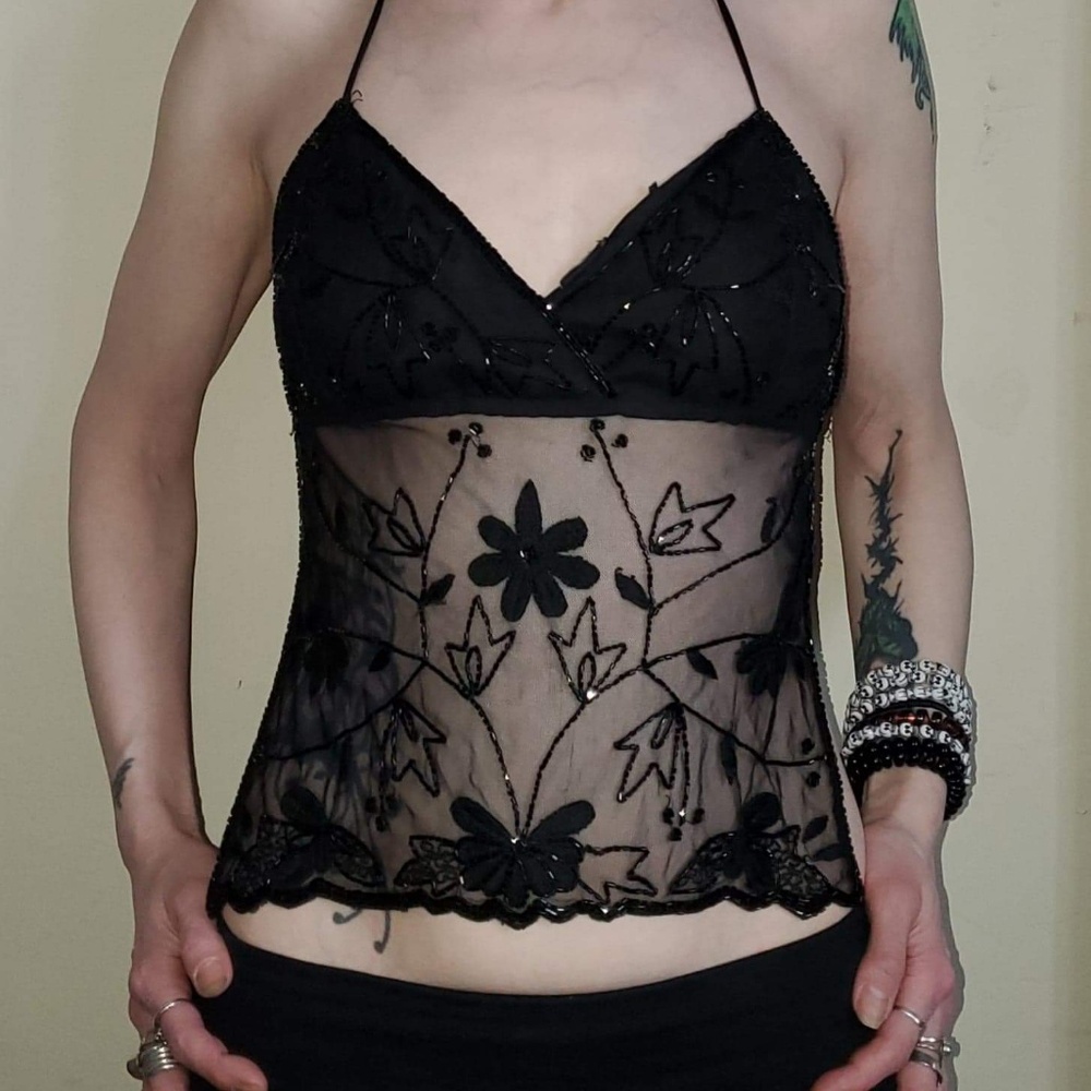 Black Beaded Shirt - Picture 2 of 3